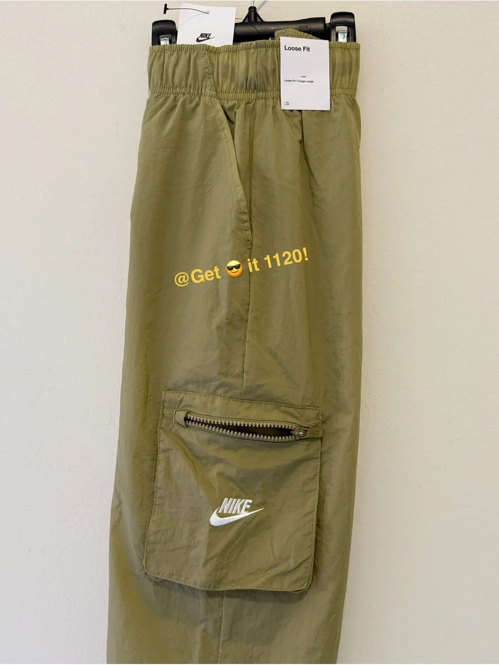 Nike Sportswear Big Kids' (Girls') Woven Cargo Pants DD6285-276 Olive Size XL